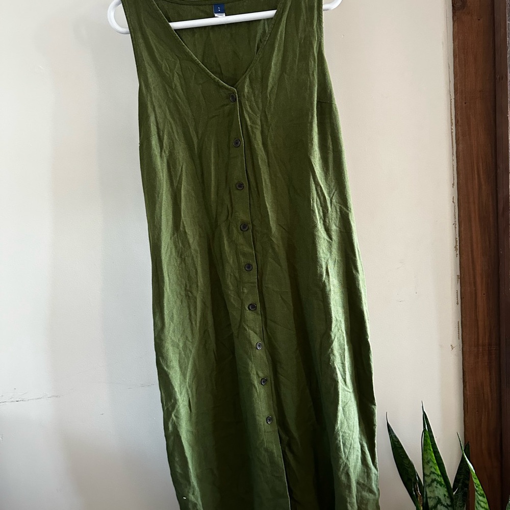 Old Navy Green Sleeveless Scoop Neck Sundress